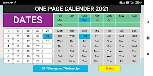 2021 One page calendar Screenshot 0