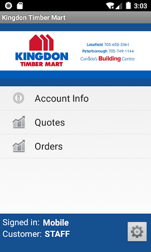 Kingdon Timber Mart Web Track Screenshot 1