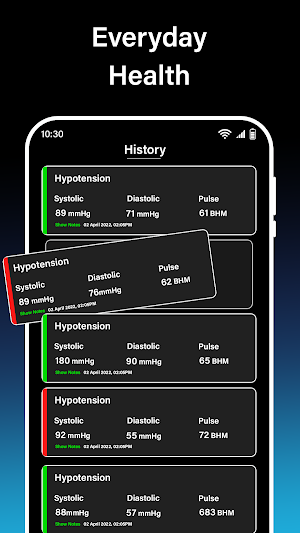 Blood Pressure BPM Tracker Screenshot 3