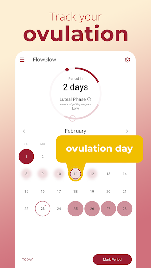 Flow Glow - Period Tracker Screenshot 1