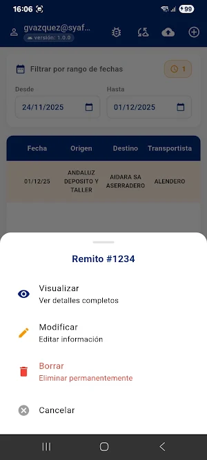 SYAF Remitos (testing) Screenshot 3