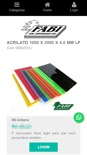 Loja virtual Fabi Compensados Screenshot 2