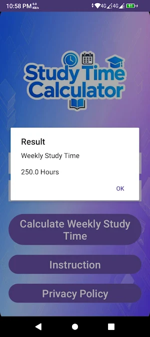 Study Time Calculator Screenshot 2
