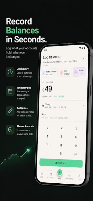 Financo: accounts tracker app Screenshot 3