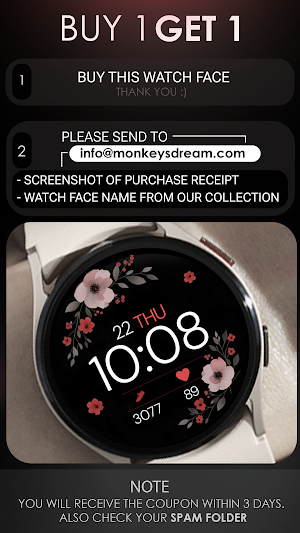 Simple Floral 4 watch face Screenshot 3