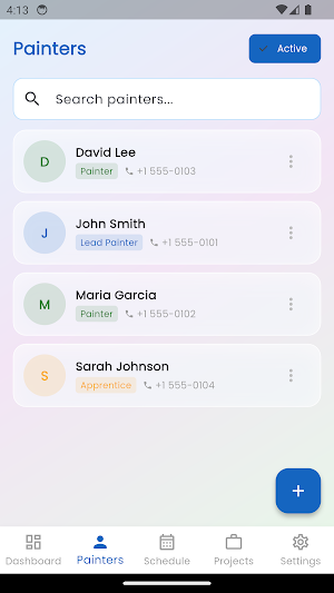 Painter Team Planner Screenshot 1