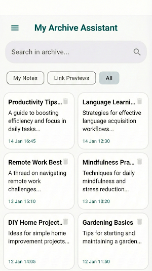 Smart Links & Notes Archiver Screenshot 0