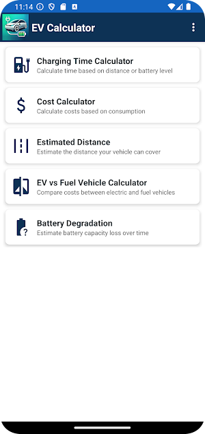 Electric Vehicle Calculator Screenshot 0