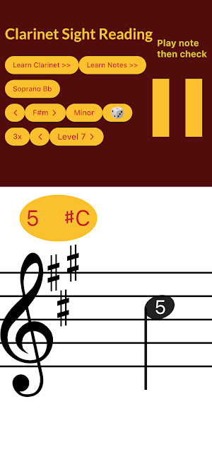 Clarinet Sight Reading Screenshot 1