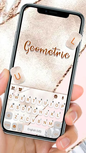 Gold Rose Geometric Keyboard T Screenshot 0