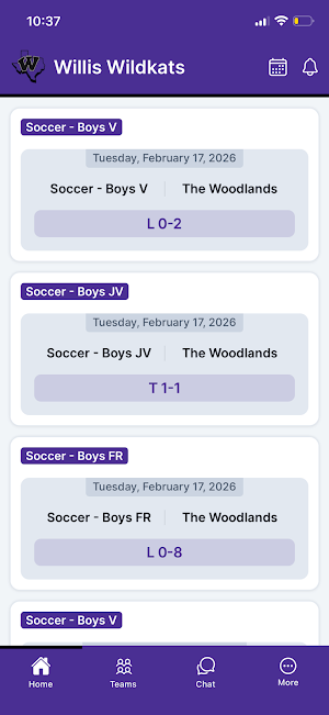 Willis High School Athletics Screenshot 0