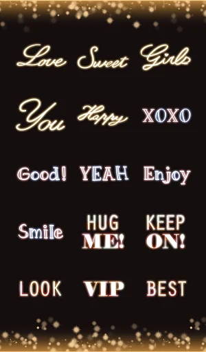 Stamp Pack: Neon Text Screenshot 1