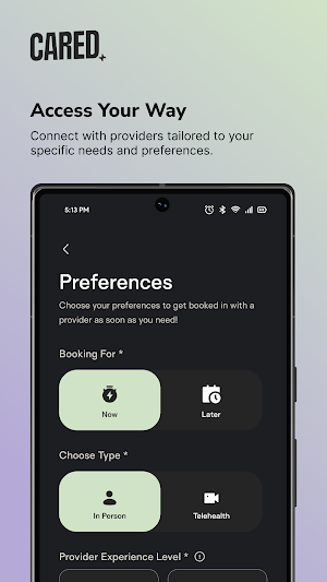 Cared | On Demand Healthcare Screenshot 2