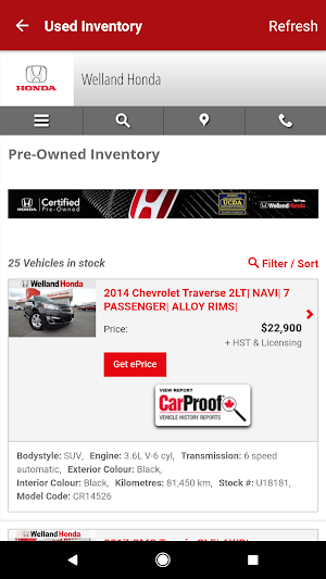 Welland Honda Screenshot 2