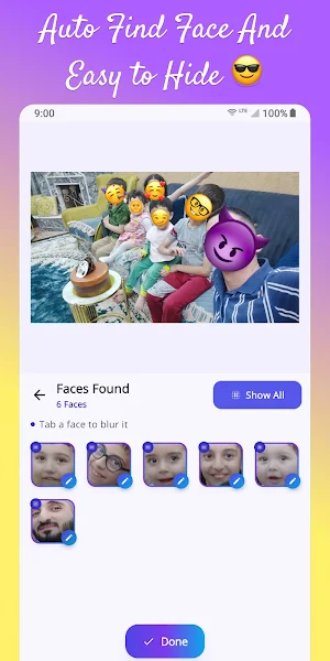 NoFace - Blur Face with Emoji Screenshot 1