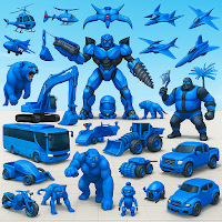 Police Bus Robot Shooting Game