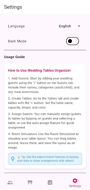 Wedding Tables Organizer Screenshot 3
