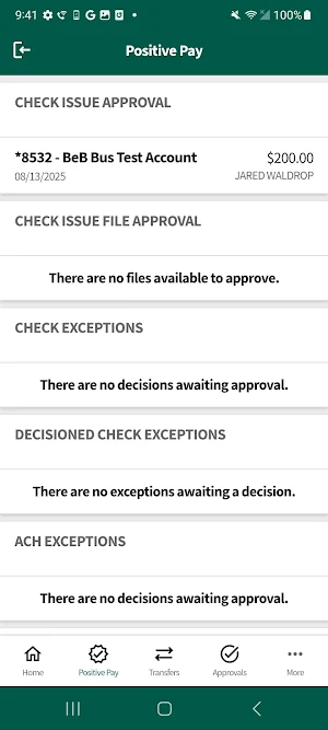 TB&T Treasury Management Screenshot 1