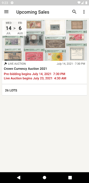Crown Currency Auctions Screenshot 2