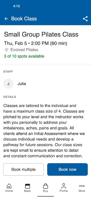 Evolved Pilates Screenshot 2