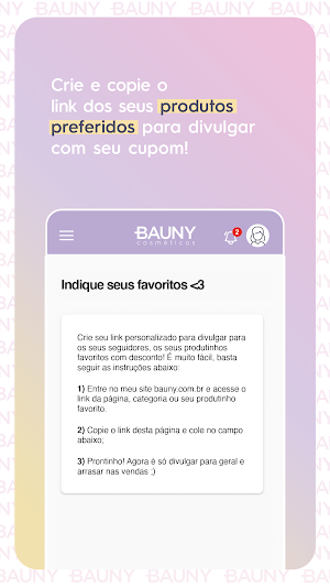 Bauny - Programa de afiliados Screenshot 3