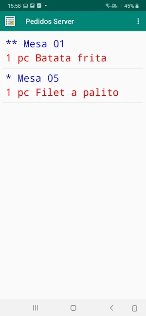 Pedidos Server Screenshot 2