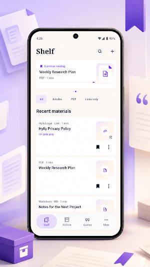 Hylly: Reader & Bookmarks Screenshot 0