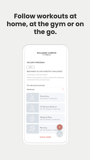 Williams Center Fitness Screenshot 1