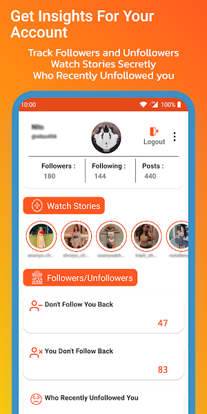 Followers & Unfollowers Tracker For Instagram Screenshot 0