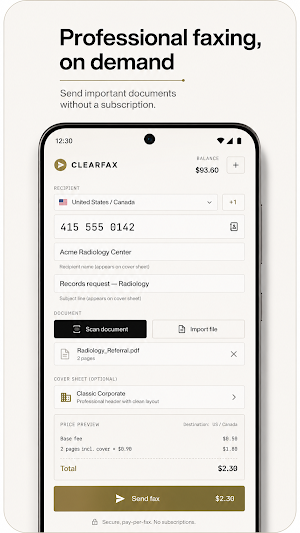 ClearFax Pro: Business Fax Screenshot 0