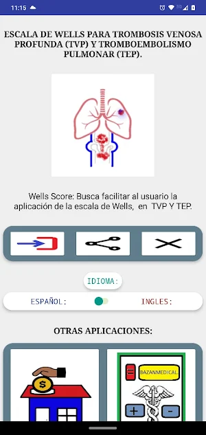 Wells score. Screenshot 0