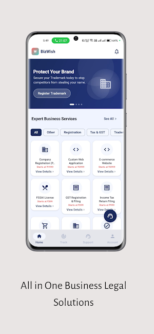 Bizwish Business Legal Service Screenshot 1