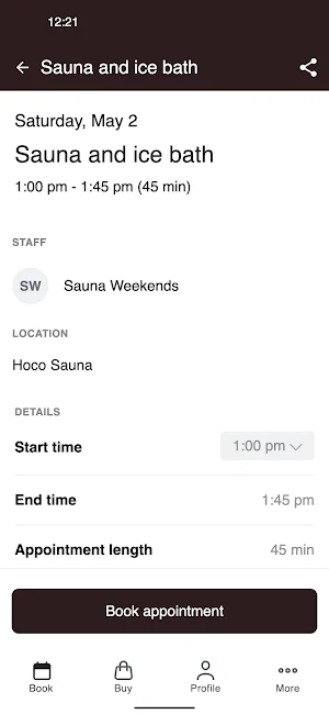 Hoco Sauna Screenshot 2