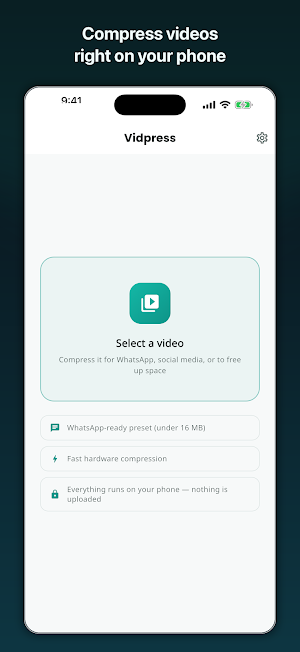 Vidpress: Video Compressor Screenshot 0