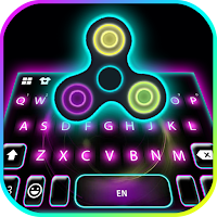 Neon Fidget Spinner Keyboard Background