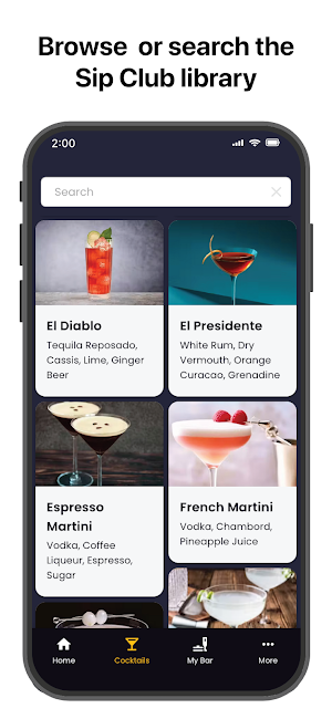 Sip Club - Cocktail Recipes Screenshot 0