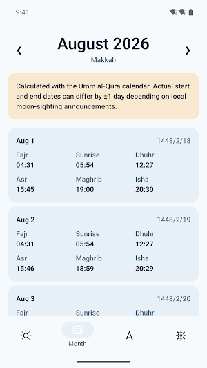 Zenith: Prayer Times & Qibla Screenshot 1