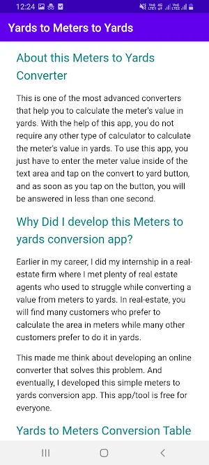 Yards to Meter | Meter to Yard Screenshot 3