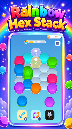 Rainbow Hex Stack Screenshot 2