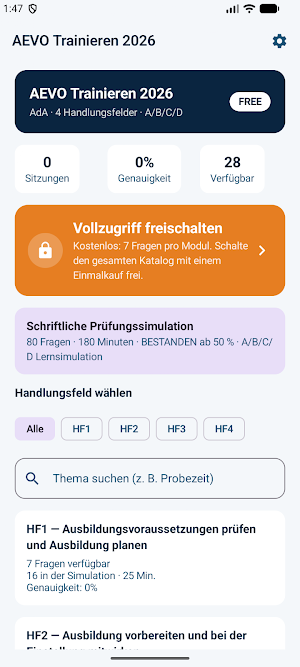 AEVO Trainieren - Testen 2026 Screenshot 0