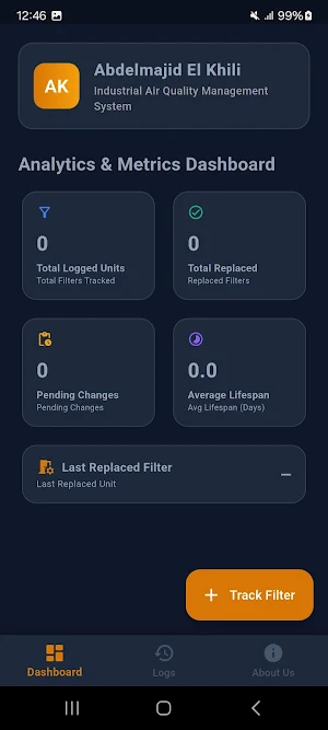 Filter Change Tracker Screenshot 1