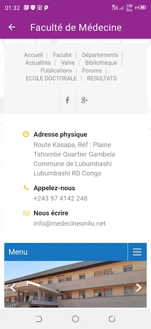 Faculté de Médecine - UNILU Screenshot 2