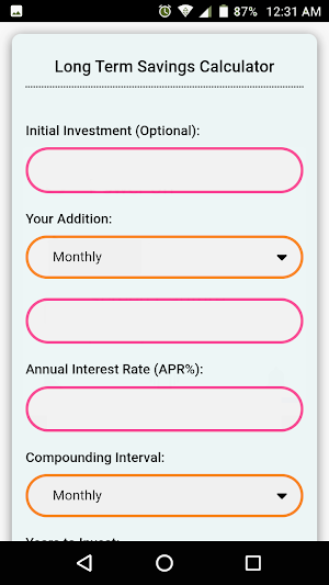 Long Term Savings Calculator Screenshot 0