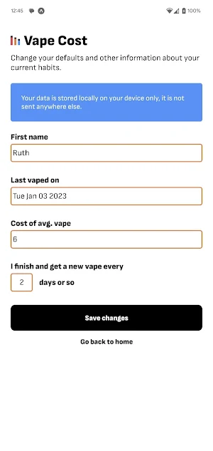 Vape Cost Screenshot 1