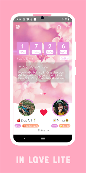 inlove - Dem ngay yeu - Đếm ngày yêu Lite Screenshot 1