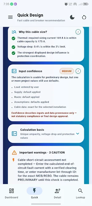 Auto Cable Sizing Pro Screenshot 3