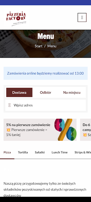 Pizzeria Factory Orneta Screenshot 0