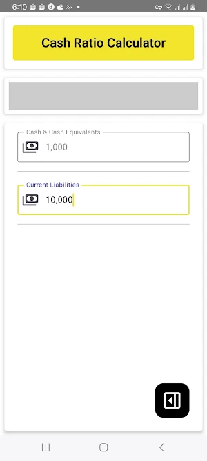 Cash Ratio Calculator Screenshot 3