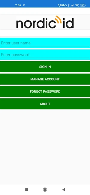 Nordic ID Key app Screenshot 0