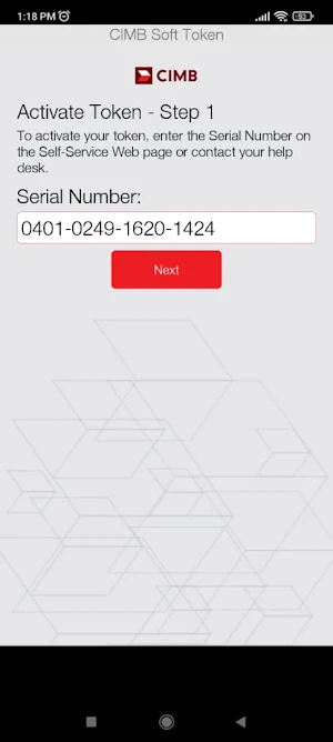 CIMB Soft Token Screenshot 0